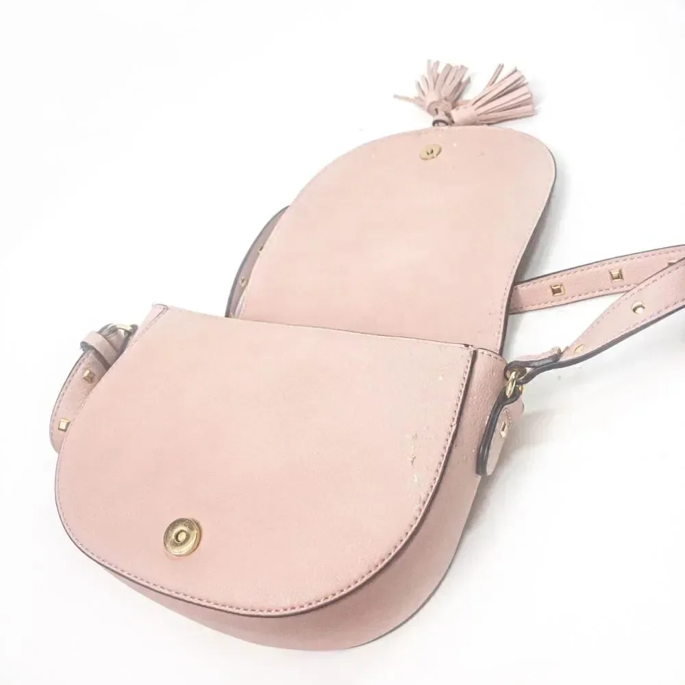 VS Blush Pink Stud Flap Tassel Crossbody Shoulder Bag